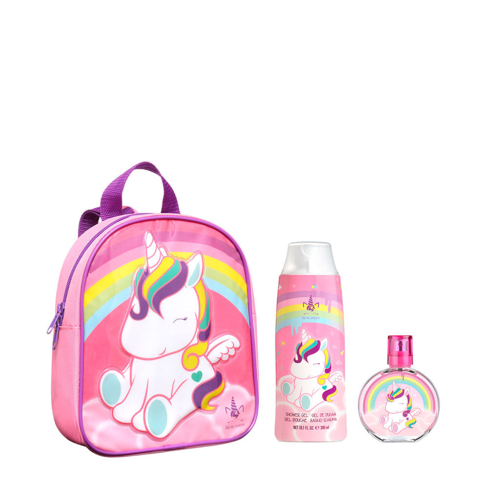 Kit Feminino Eau My Unicorn Eau De Toilette 50ml + Shower Gel 300ml + Mochila