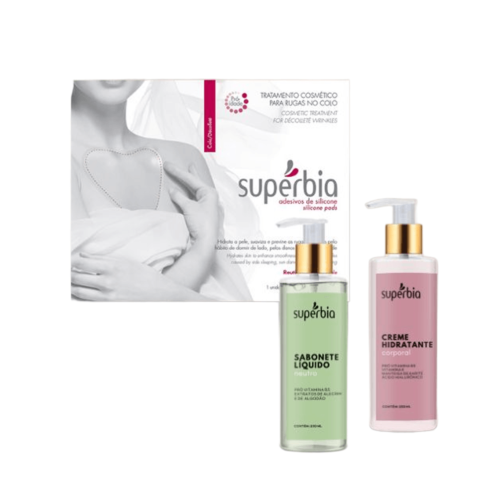Kit Adesivos Para Rugas No Colo + Sabonete Líquido + Creme Hidratante