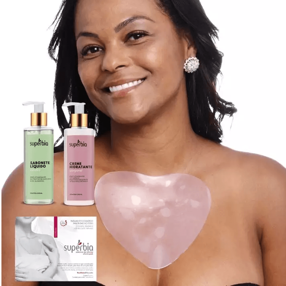 Kit Adesivos para Rugas no Colo + Sabonete Líquido + Creme Hidratante