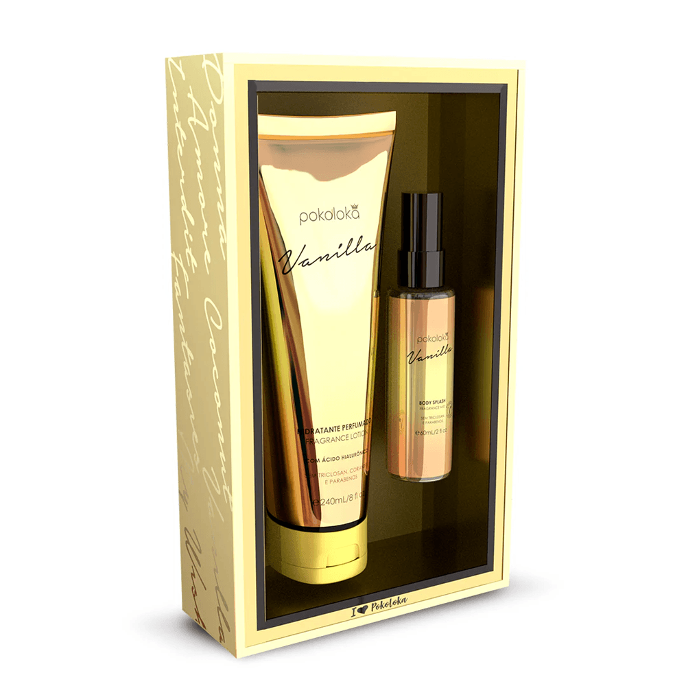 Kit Vanilla Pokoloka Hidratante Perfumado 240ml + Body Splash 60ml