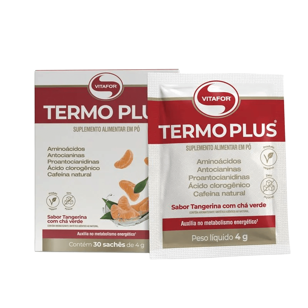 Termo Plus Vitafor Tangerina Com Chá Verde 30 Sachês De 4g