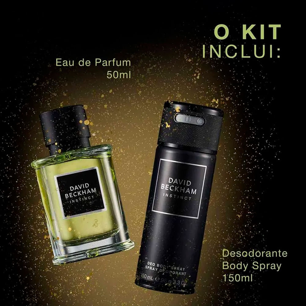Kit Instinct Masculino Eau de Parfum 50ml + Desodorante David Beckham 150ml