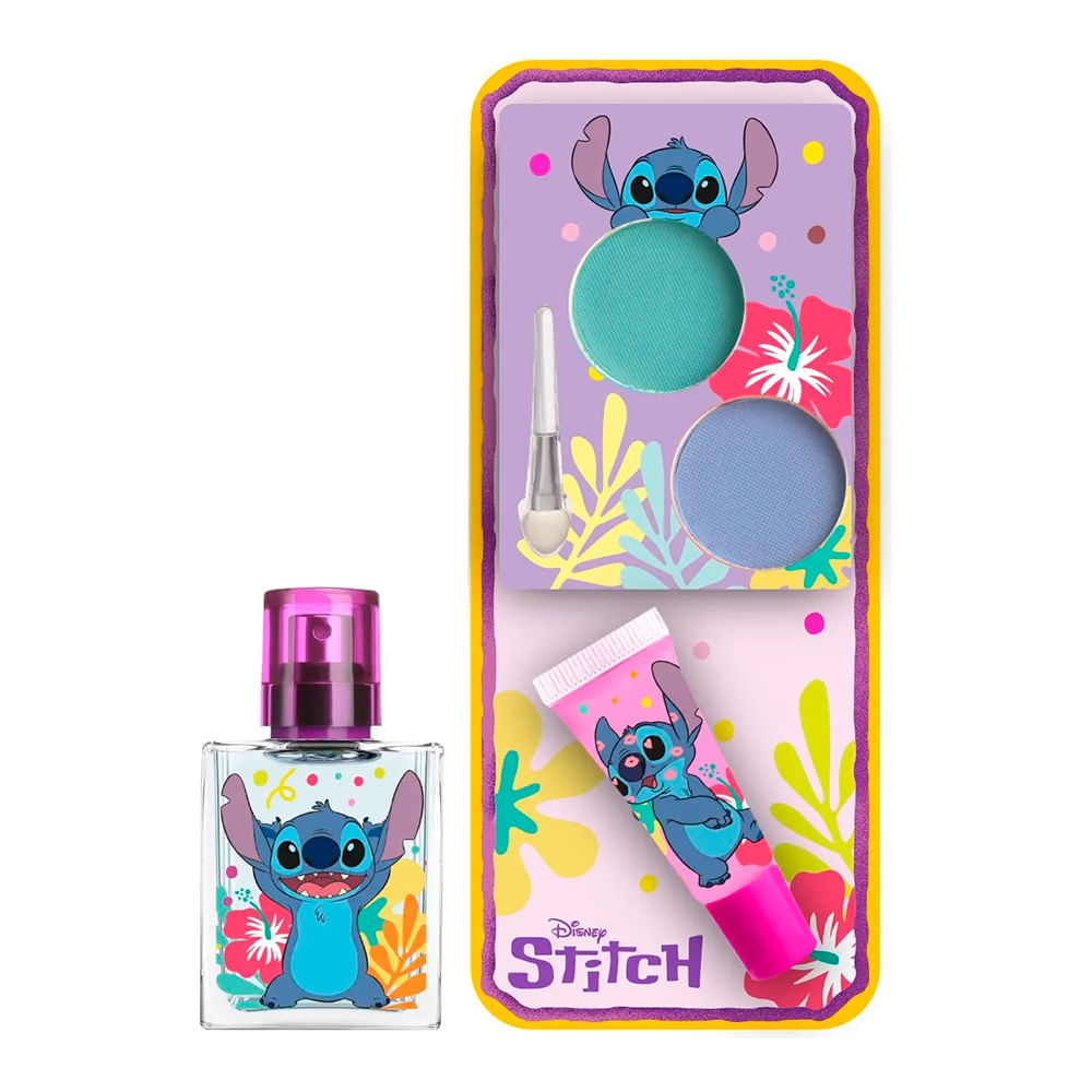 Kit Stitch Perfume Infantil Eau de Parfum 30ml + Lip Gloss 6ml + Paleta de Sombras Disney