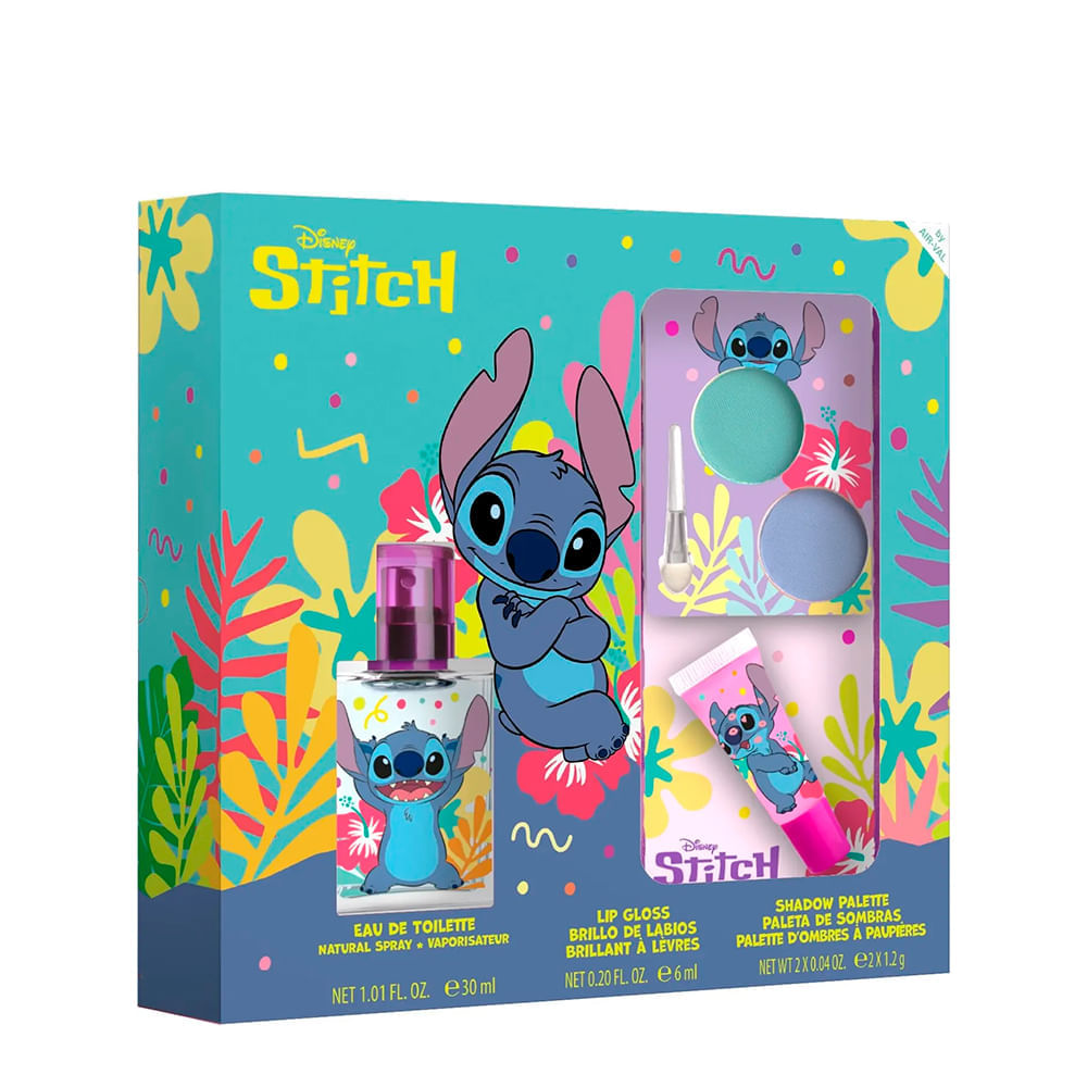 Kit Stitch Perfume Infantil Eau de Parfum 30ml + Lip Gloss 6ml + Paleta de Sombras Disney