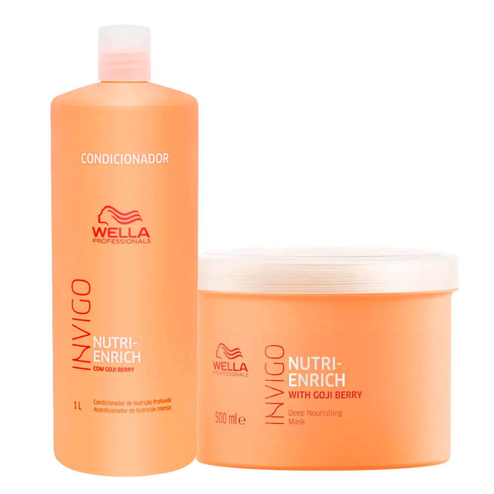 Kit Wella Condicionador 1L + Máscara De Nutrição Invigo Nutri Enrich 500ml