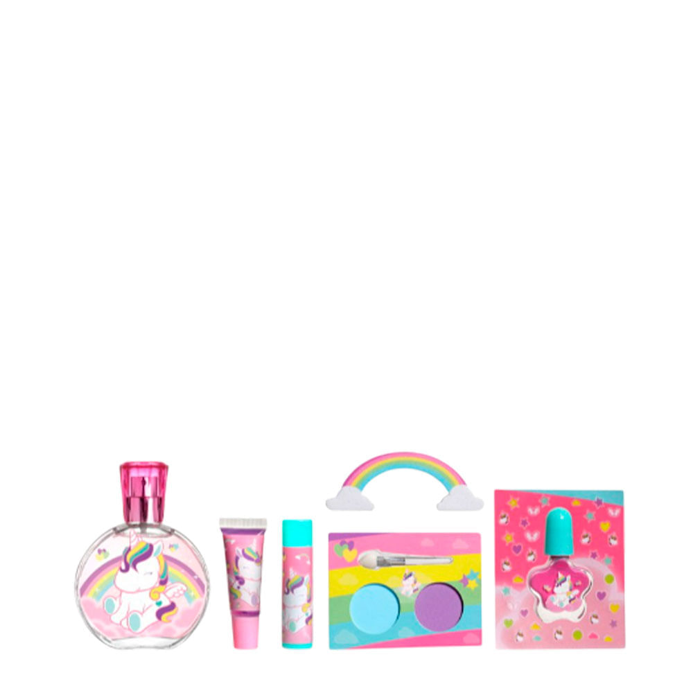 Kit Eau My Unicorn Feminino Eau de Toilette 50ml + Esmalte 3,8ml + Lip Balm 4g + Lip Gloss 6ml + Sombras