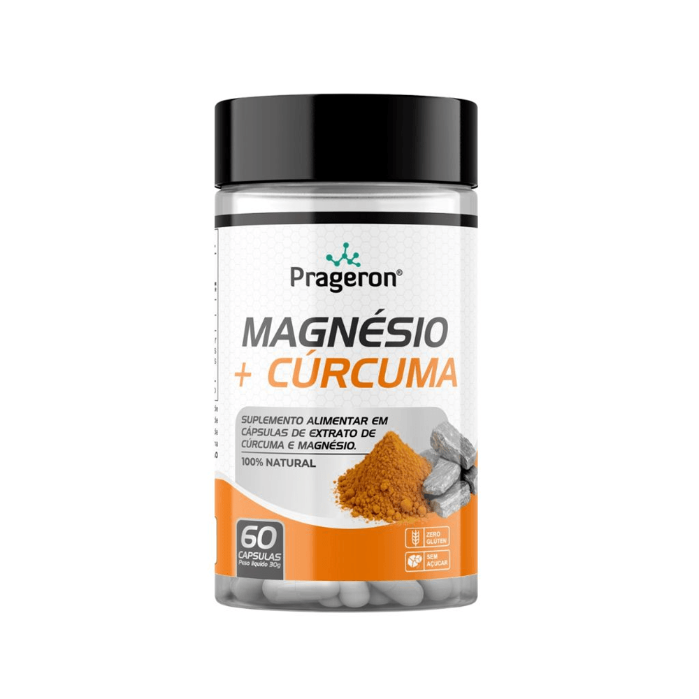 Magnésio + Cúrcuma Prageron 60 Cápsulas