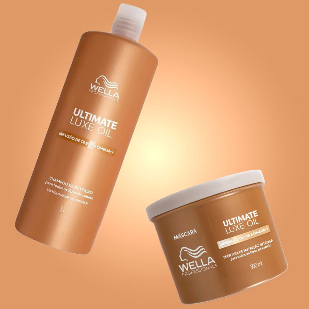 Kit Shampoo 1L + Máscara 500ml Ultimate Luxe Oil Wella Professional