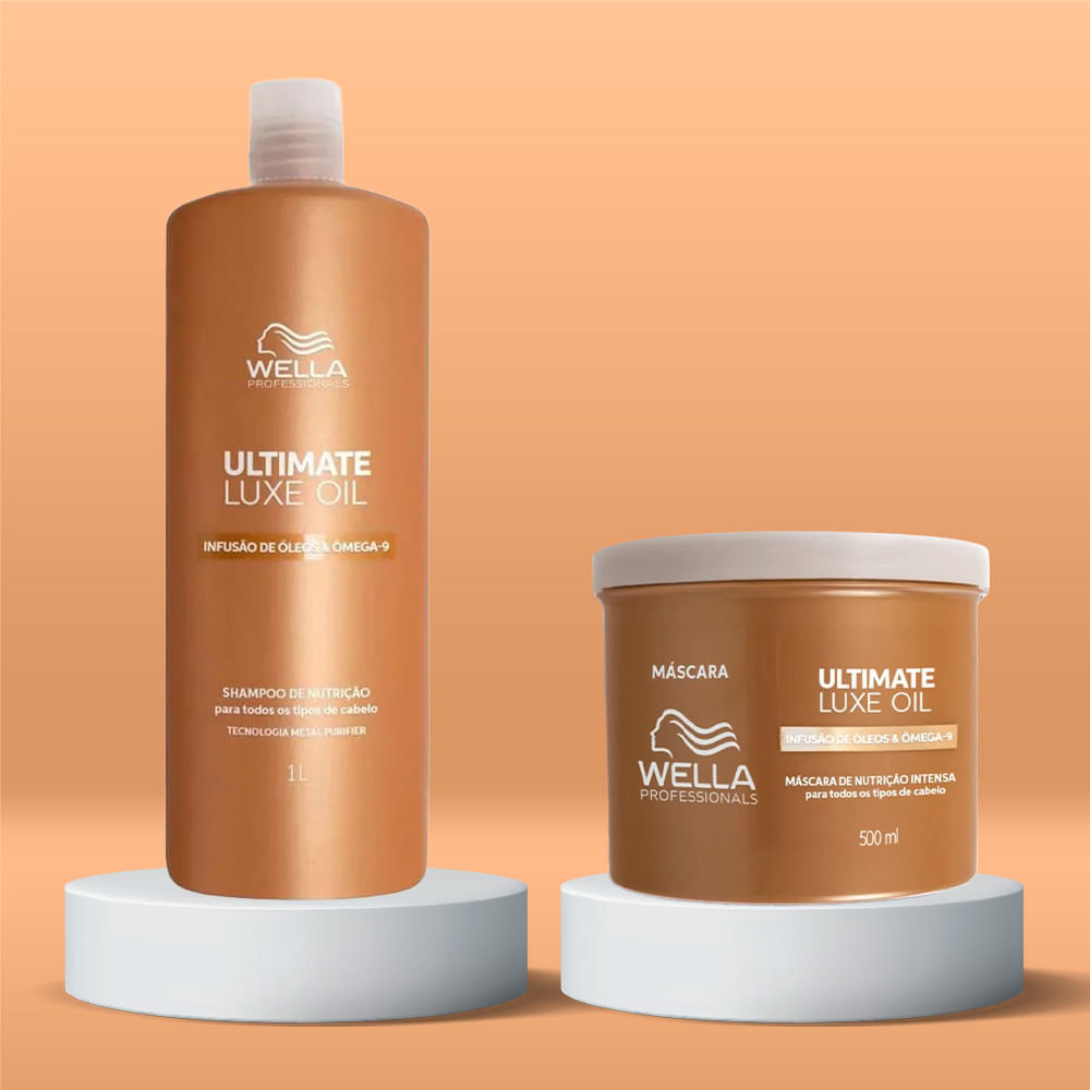 Kit Shampoo 1L + Máscara 500ml Ultimate Luxe Oil Wella Professional