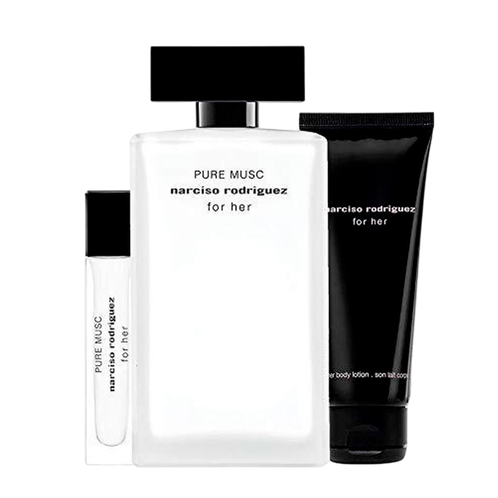 Kit Narciso Rodriguez Pure Musc Perfume Feminino Eau de Parfum 100ml + 10ml + Body Lotion 50ml