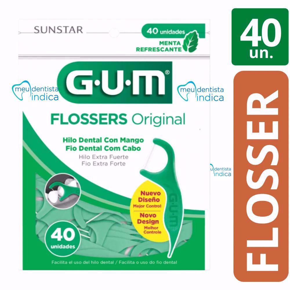 Fio Dental Original Menta Gum Flossers 40 Unidades