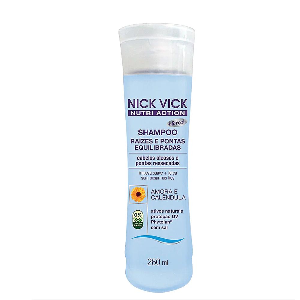 Kit Shampoo 260ml + Condicionador 260ml Raízes Pontas Equilibradas Nutri Nick Vick