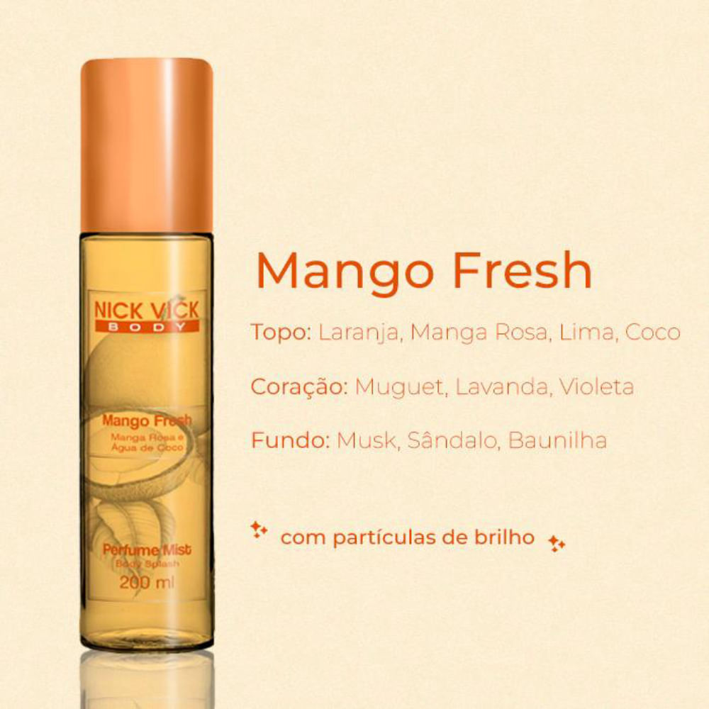 Kit Body Splash Raspberry 200ml + Candy Mango Fresh 200ml + Green Rush 200ml Nick Vick