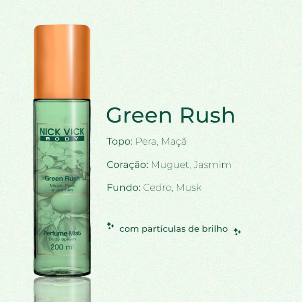 Kit Body Splash Raspberry 200ml + Candy Mango Fresh 200ml + Green Rush 200ml Nick Vick