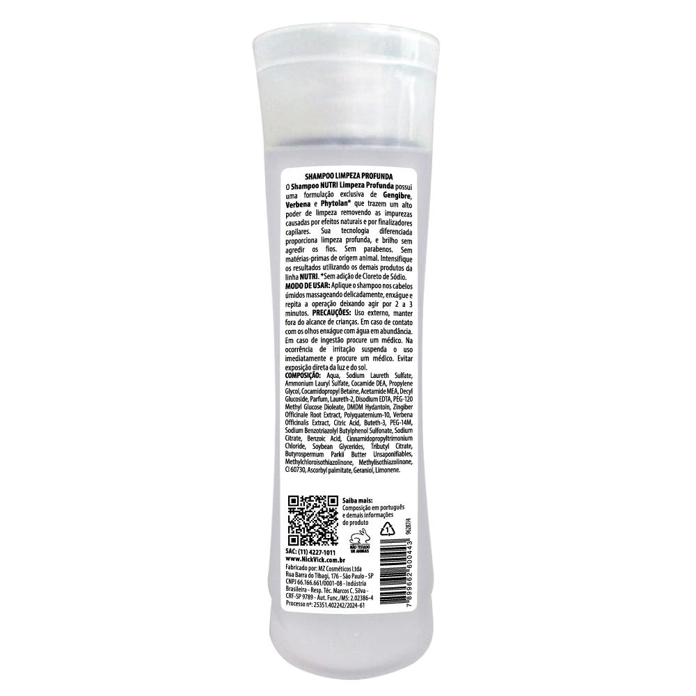 Shampoo Limpeza Profunda Nutri Action Nick Vick 260ml