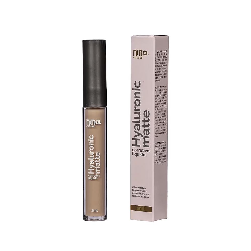 Corretivo Líquido Hyaluronic Matte Nina Makeup 4ml Cor 0.5