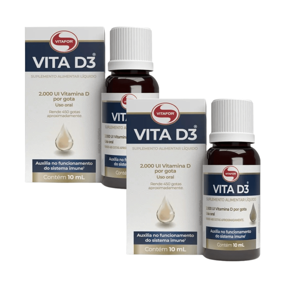 Kit 2 Vita D3 2.000 Ui Por Gota Vitafor 10ml