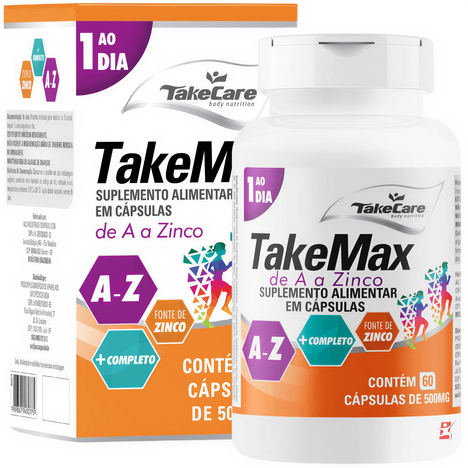 Take Max De A-Zinco Polivitamínico E Mineral Take Care 60 Cápsulas