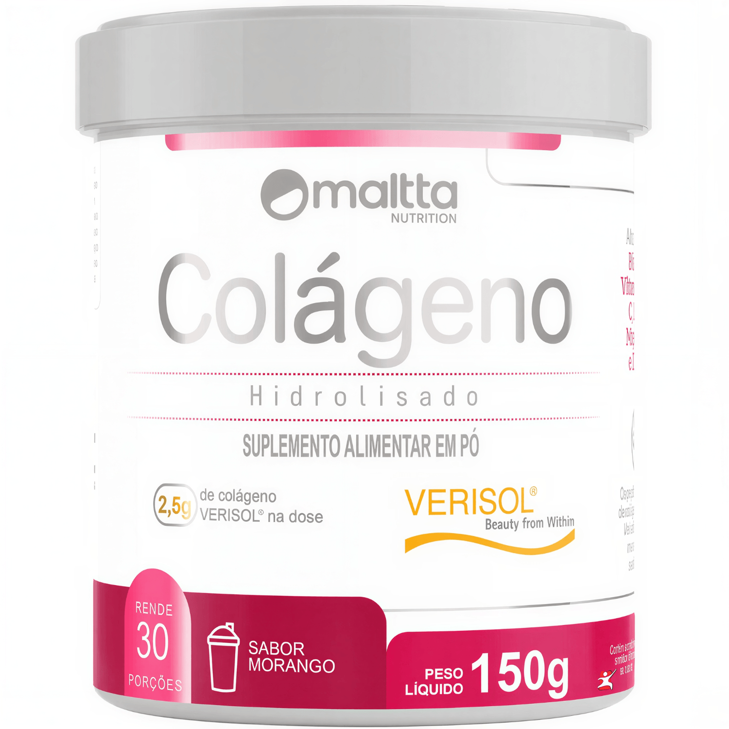 Kit 2 Colágeno Verisol Maltta Nutrition Morango 300g