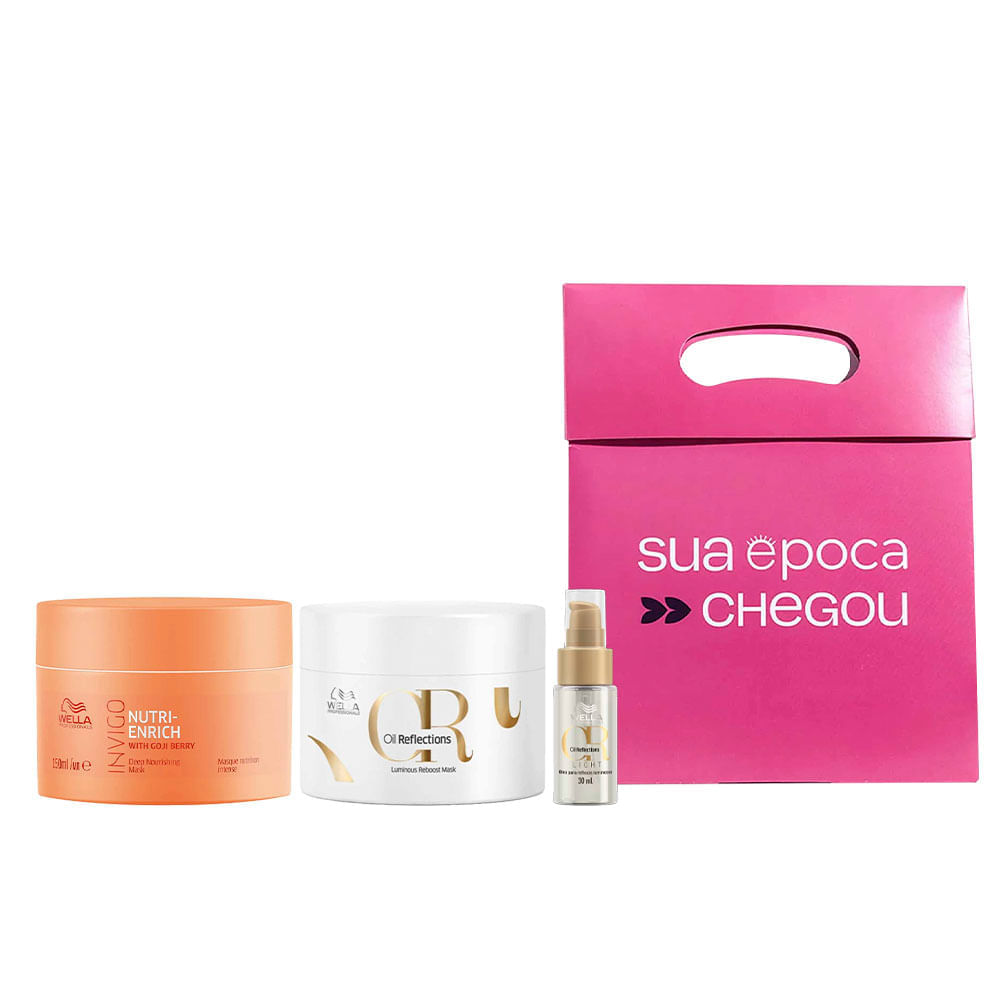 Kit Máscara Invigo Nutri-enrich 150ml + Máscara Oil Reflections 150ml + Óleo Capilar 30ml + Sacola Presenteável Wella Professionals