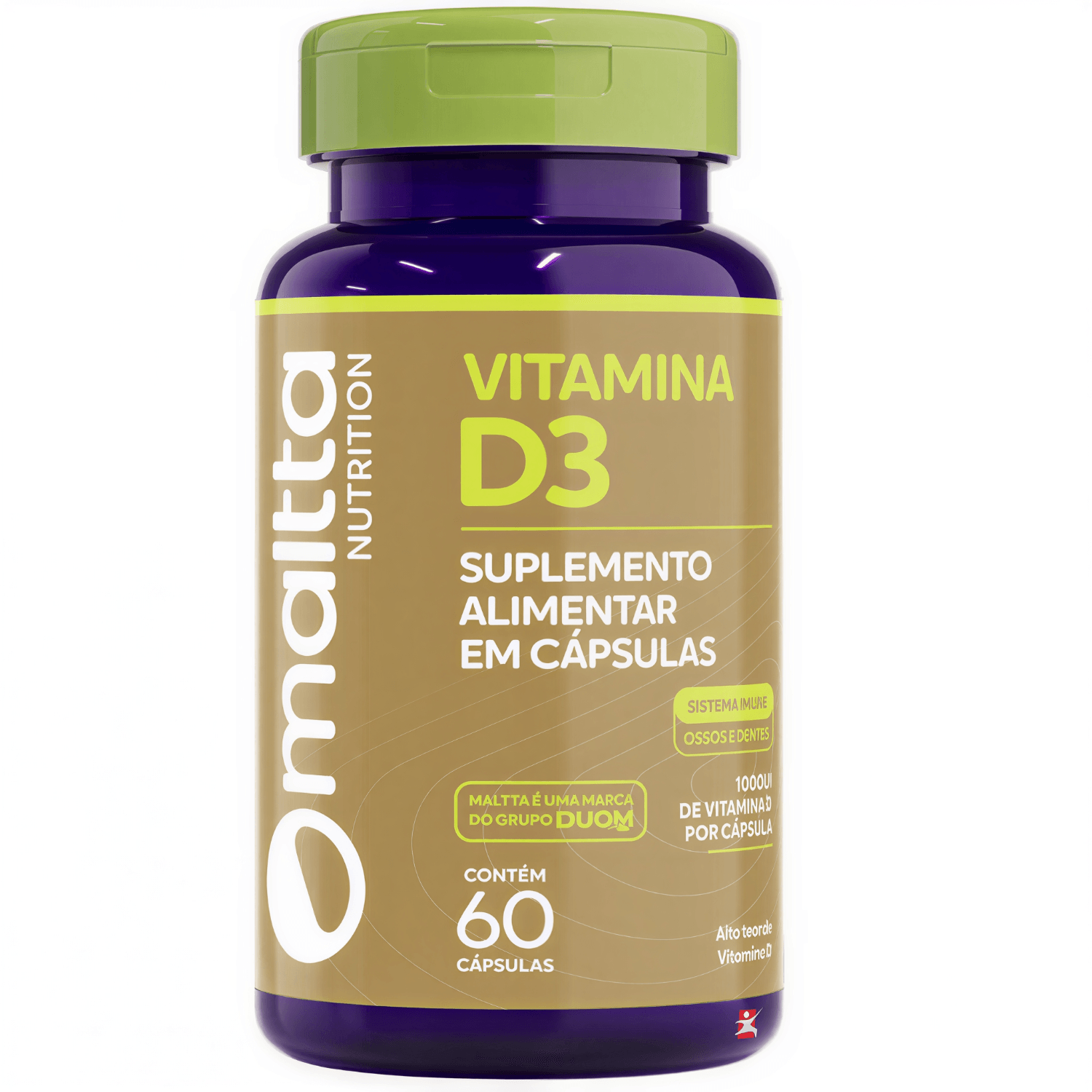 Kit 2 Vitamina D3 1000ui Colecalciferol Maltta Nutrition 60 Cápsulas