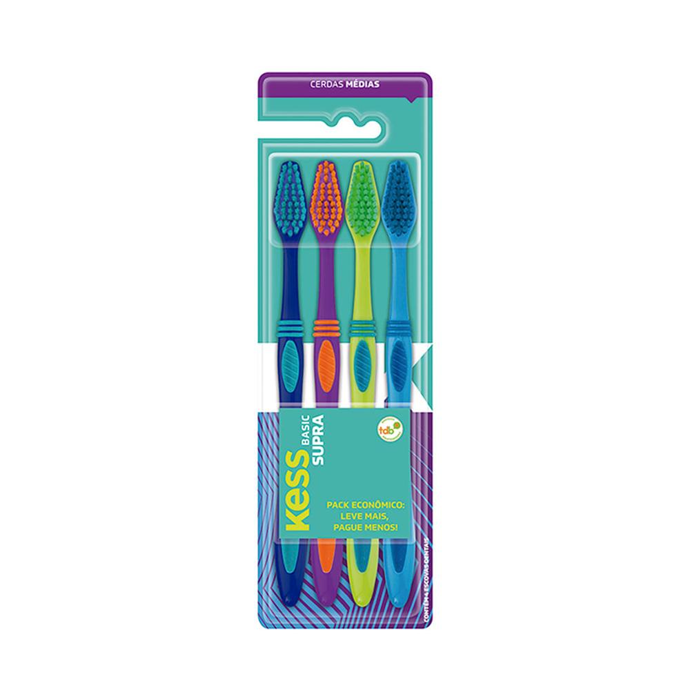 Escova Dental Pack Basic Supra Kess 4 Unidades