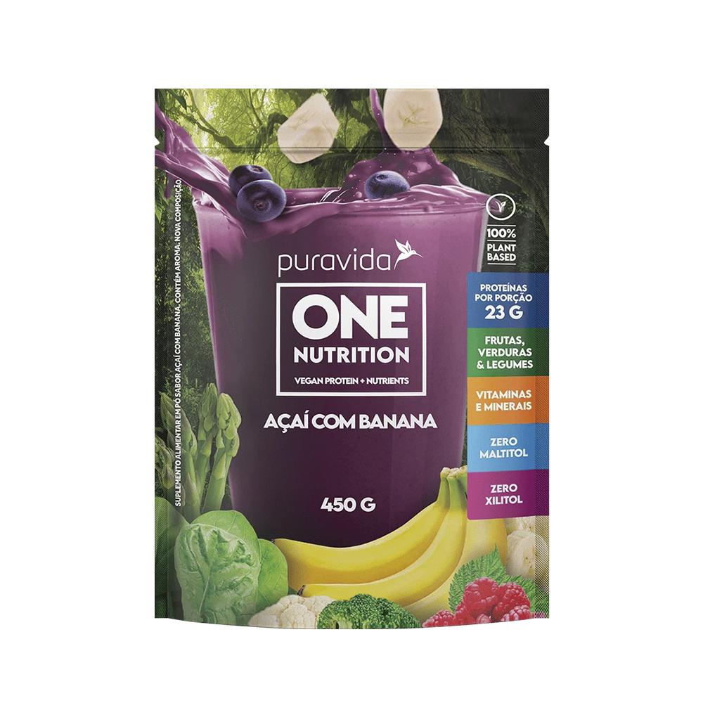 Suplemento Alimentar em Pó One Nutrition 450g Sabor Açaí Com Banana