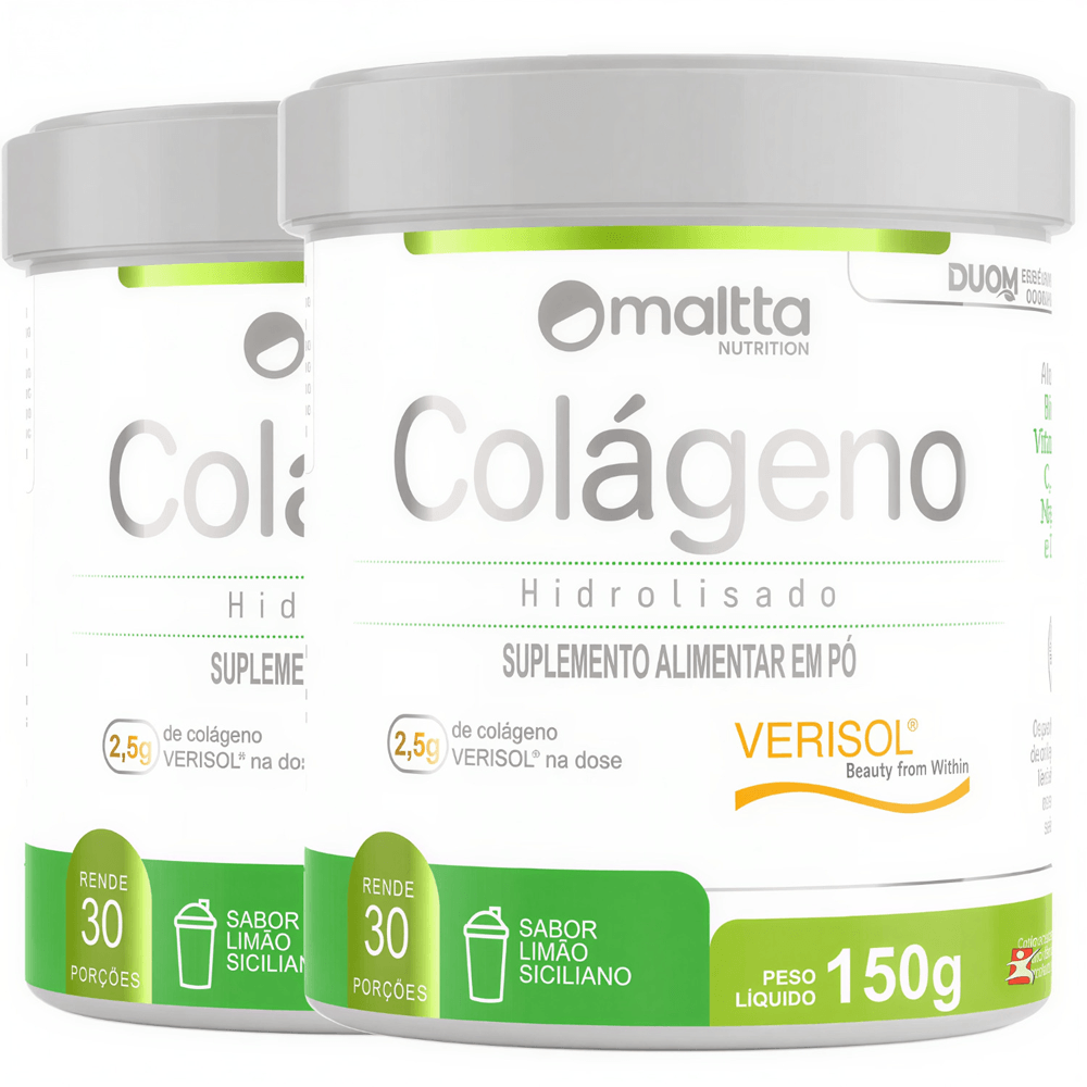 Kit 2 Colágeno Verisol Maltta Nutrition Limão Siciliano 150g