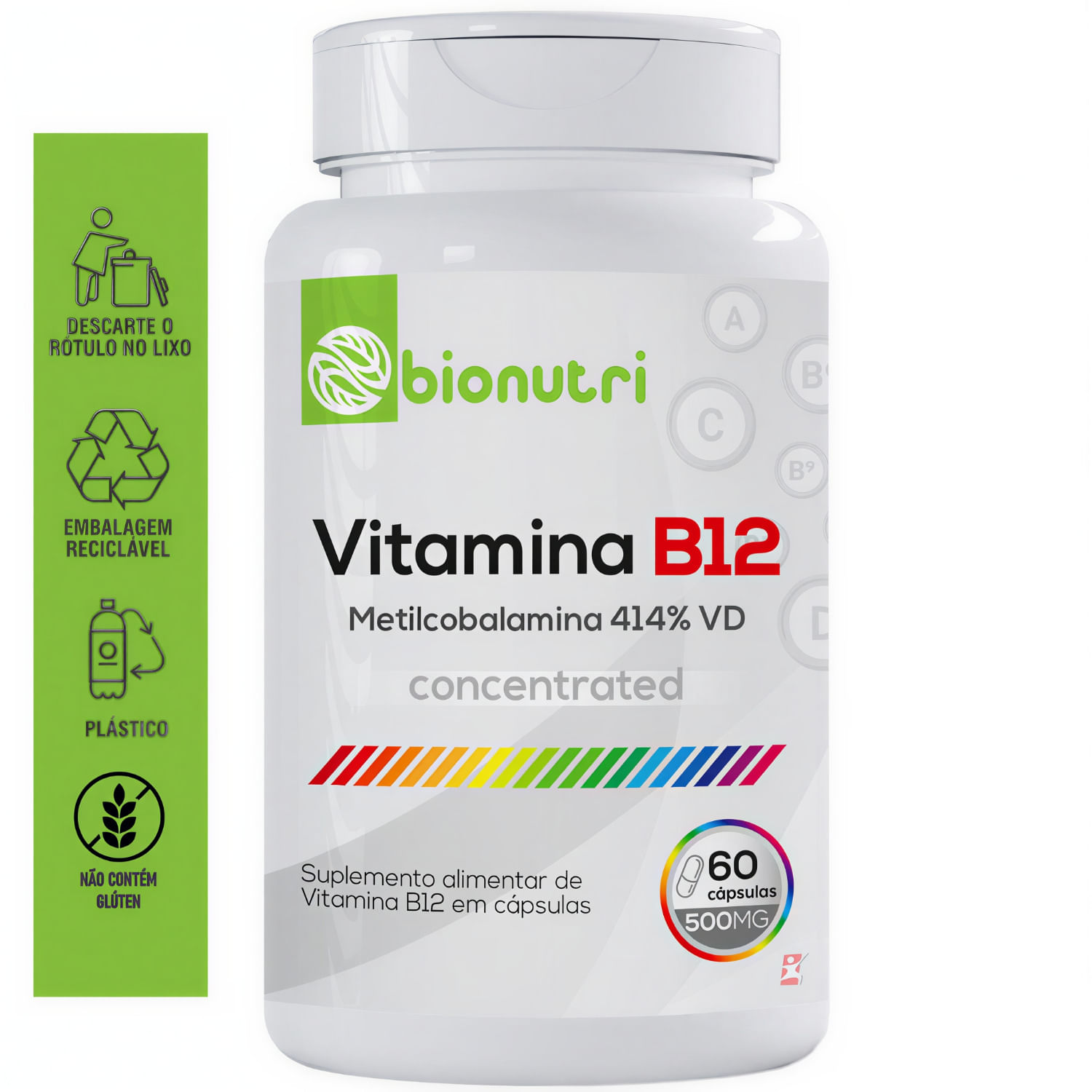 Vitamina B12 Metilcobalamina Bionutri 60 Cápsulas