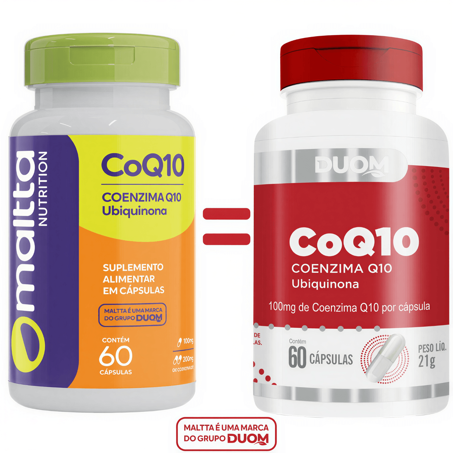 Kit 2 Coenzima Coq10 Ubiquinona Maltta Nutrition 100mg 60 Cápsulas