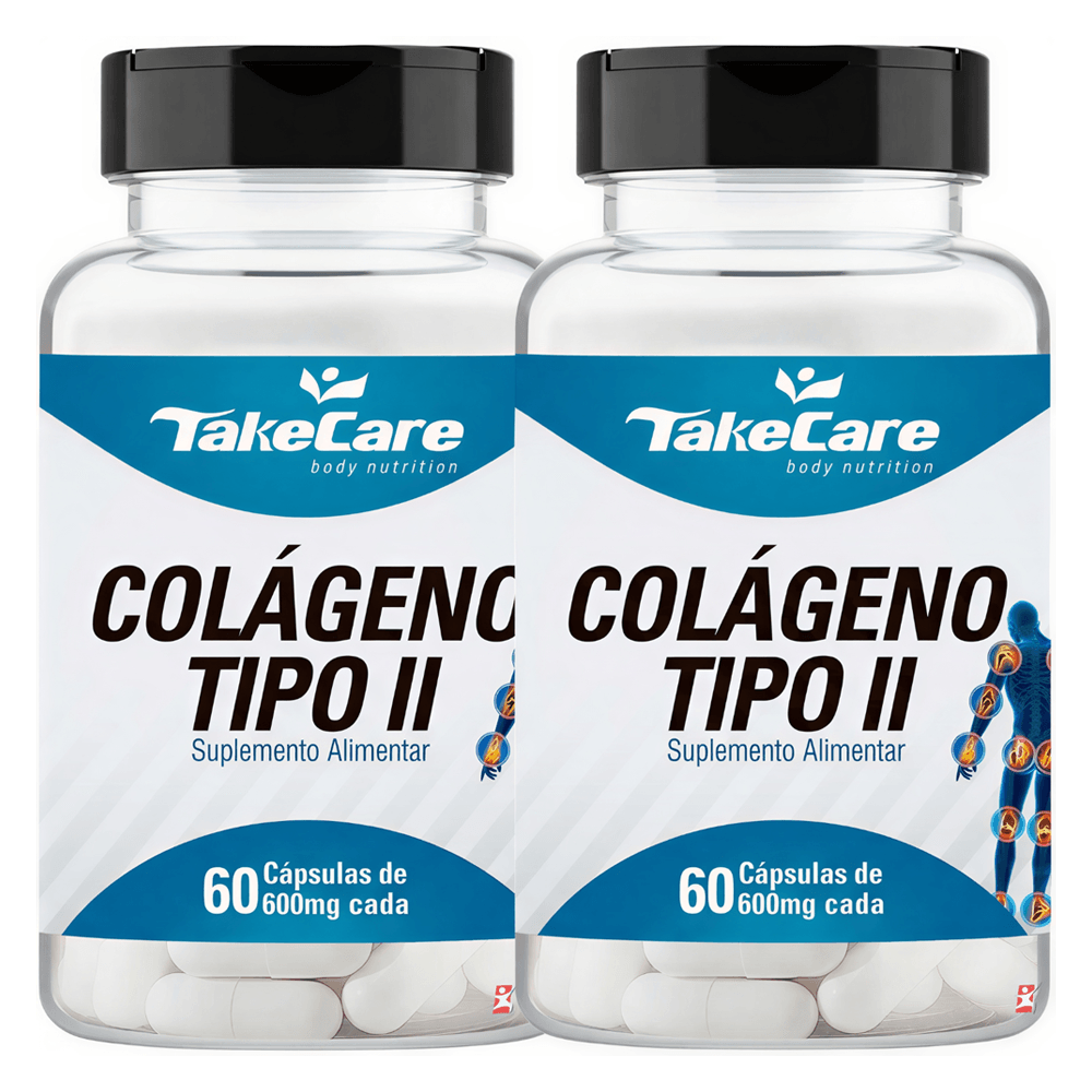Kit 2 Colágeno Tipo 2 Puro Não Desnaturado Take Care 60 Cápsulas