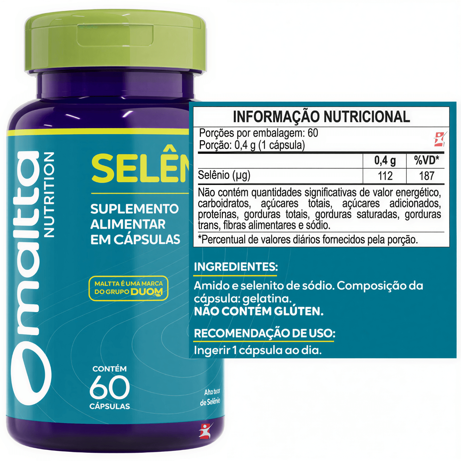 Kit 2 Selênio Maltta Nutrition 60 Cápsulas