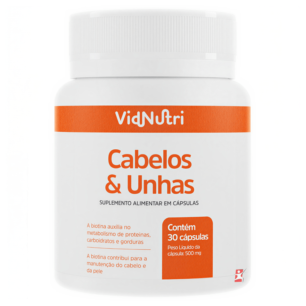 Suplemento Alimentar Cabelos E Unhas Vidnutri 30 Cápsulas