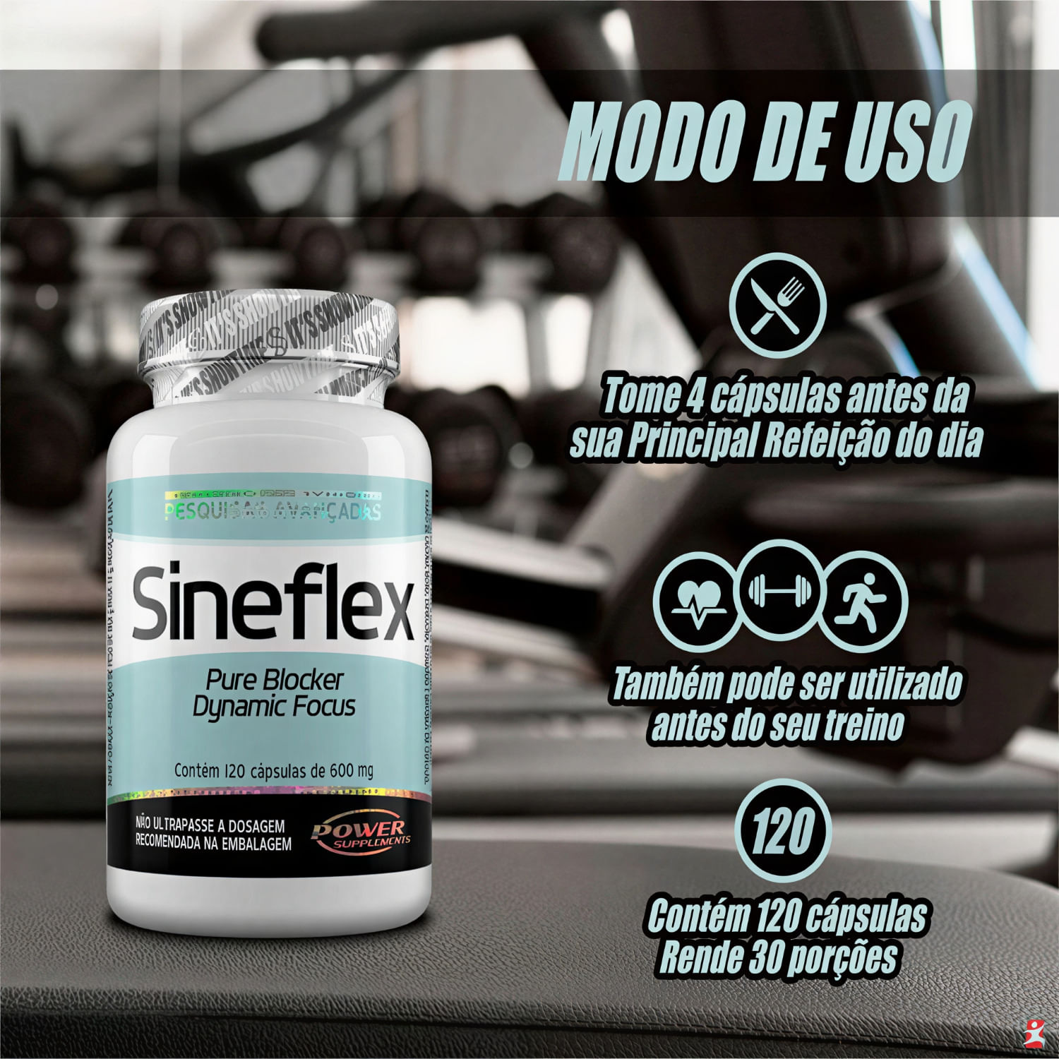Sineflex Pure Blocker Dynamic Focus Power Supplements 120 Cápsulas