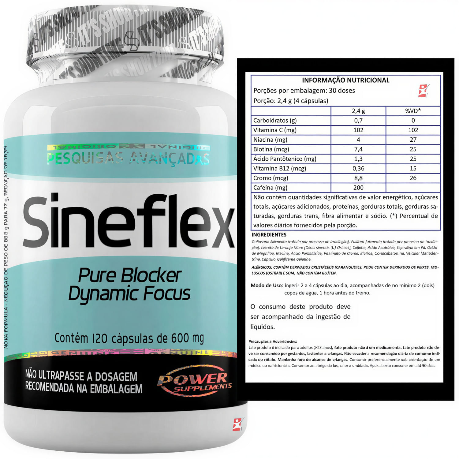 Sineflex Pure Blocker Dynamic Focus Power Supplements 120 Cápsulas