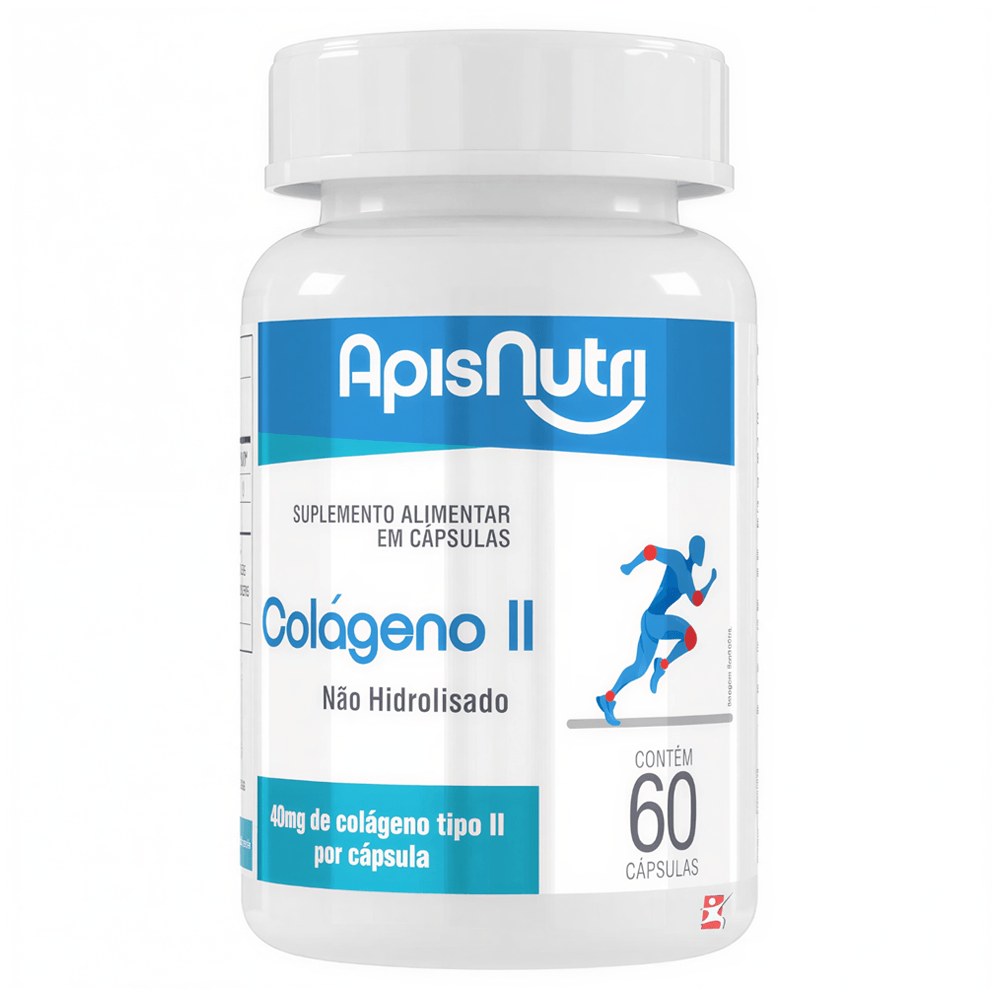 Colágeno Tipo 2 Não Hidrolisado Apisnutri 40mg 60 Cápsulas