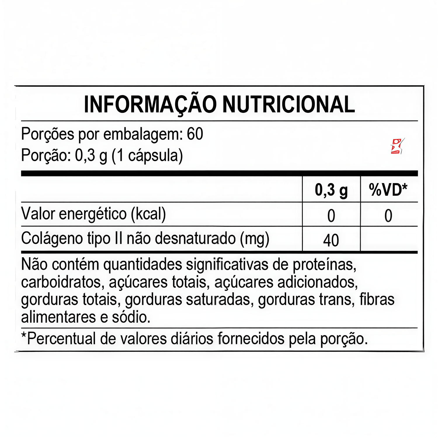 Colágeno Tipo 2 Não Hidrolisado Apisnutri 40mg 60 Cápsulas