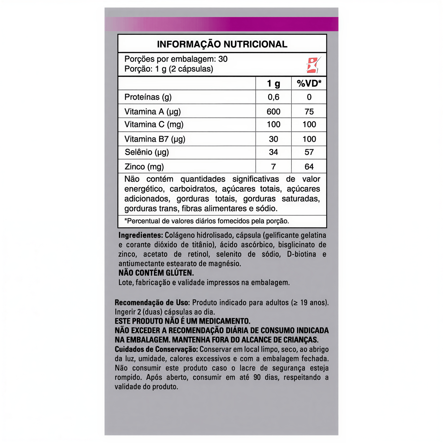 Colágeno Hidrolisado Com Vitaminas E Minerais Take Care 60 Cápsulas