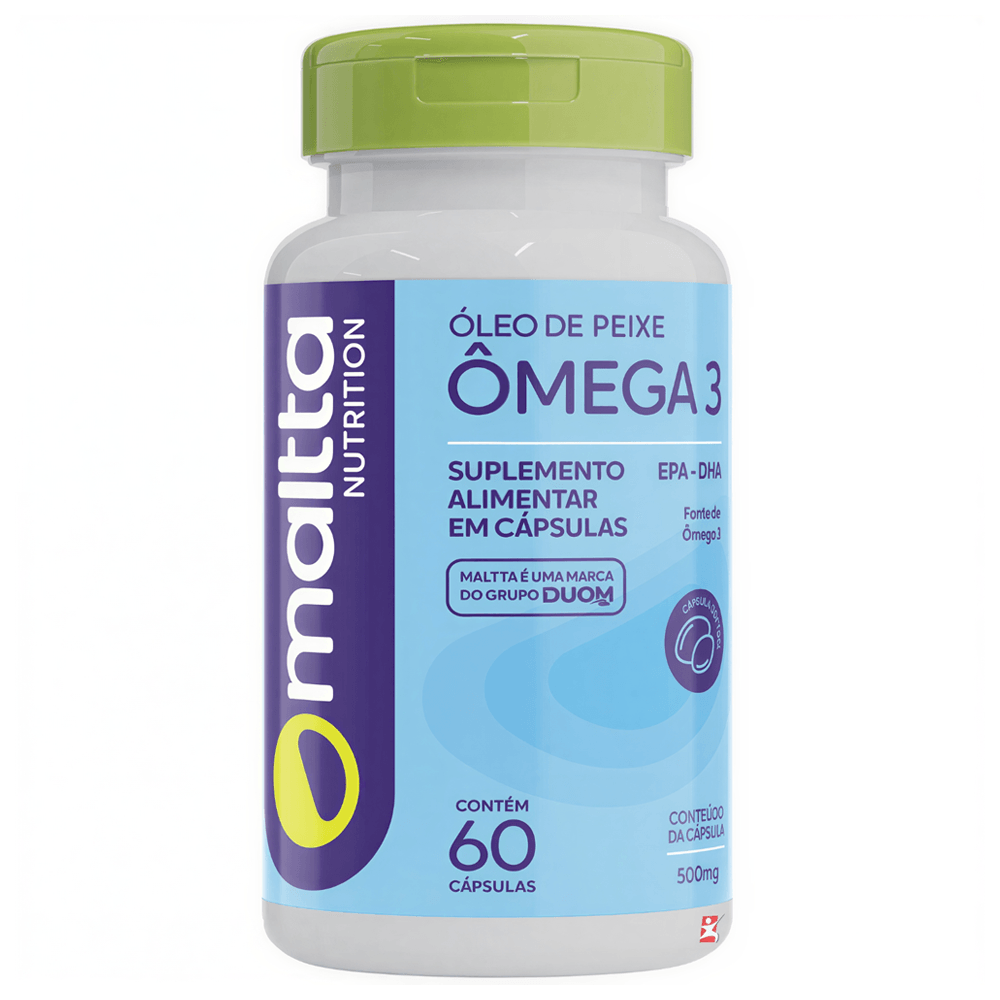 Ômega 3 Óleo de Peixe EPA-DHA Maltta Nutrition 500mg 60 Cápsulas Softgel
