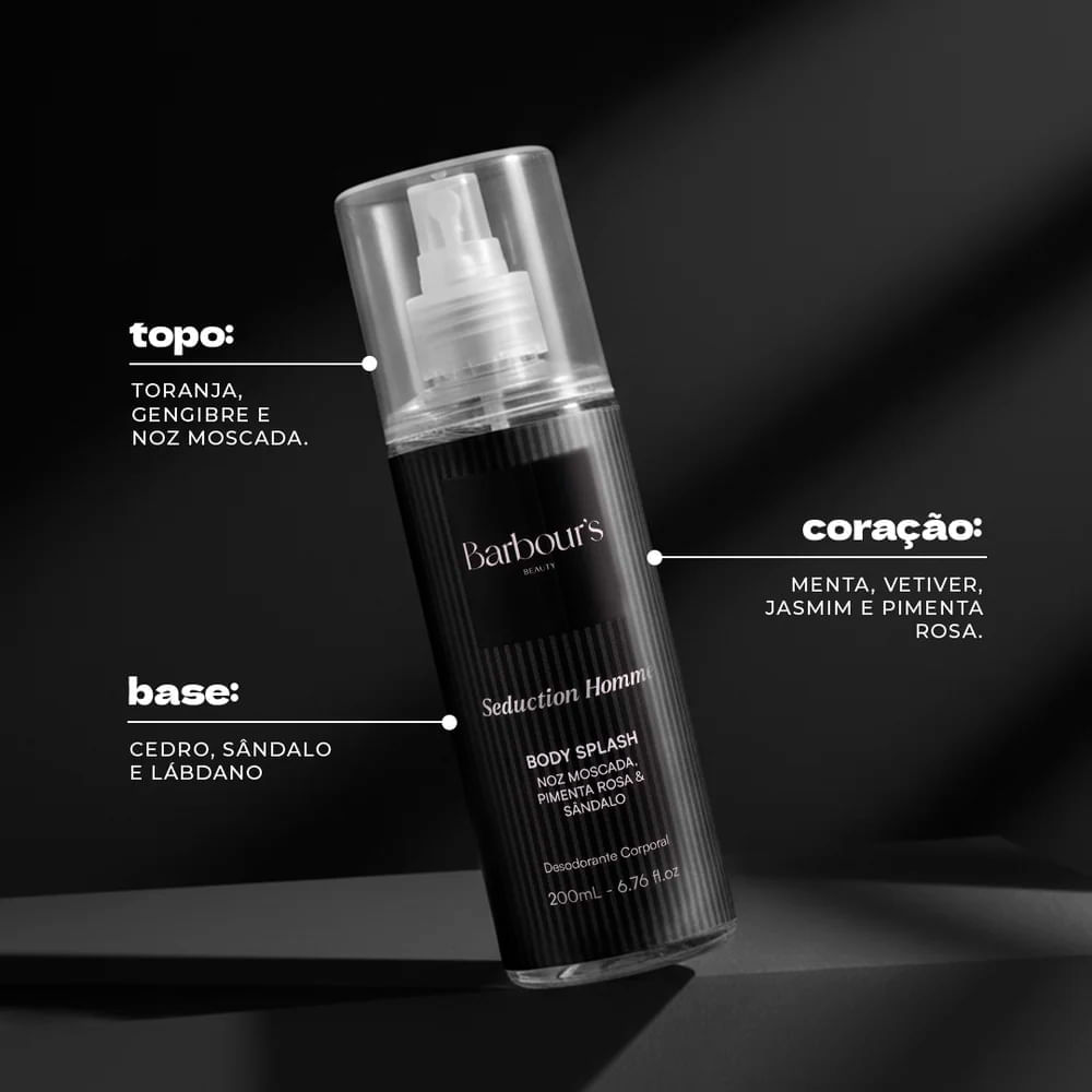Desodorante Colônia Seduction Homme Barbour's Beauty 200ml