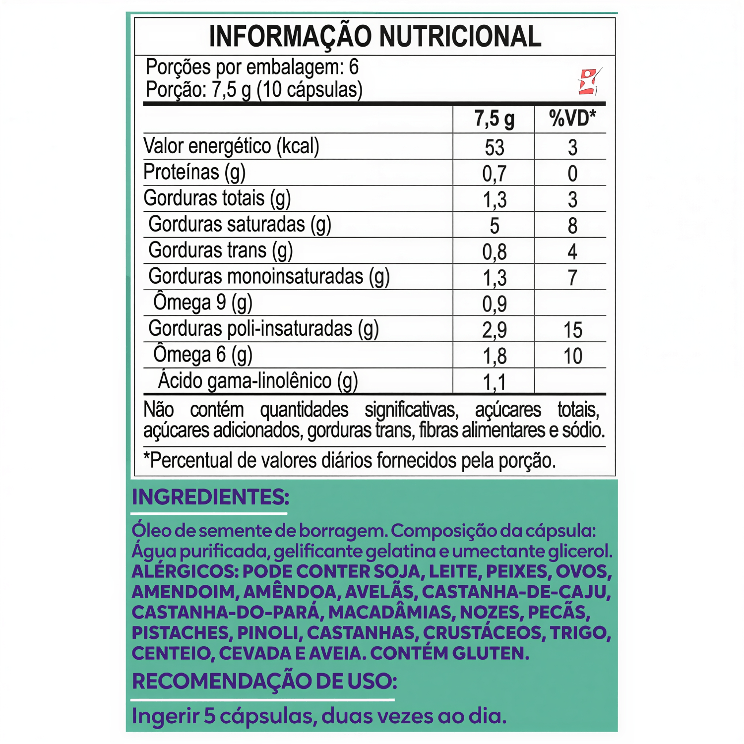 Óleo De Borragem Maltta Nutrition 60 Cápsulas Softgel