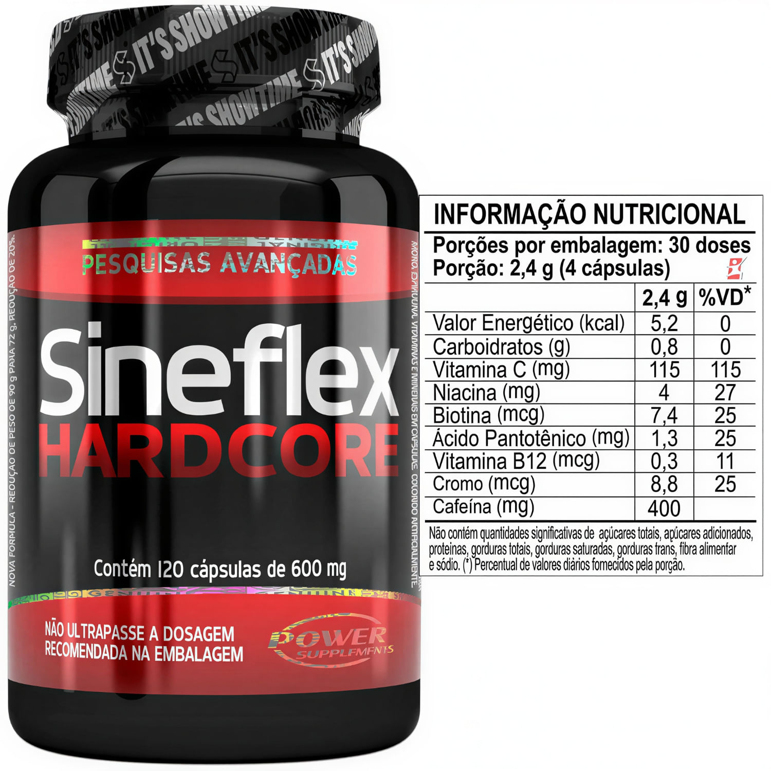 Sineflex Hardcore Power Supplements 120 Cápsulas