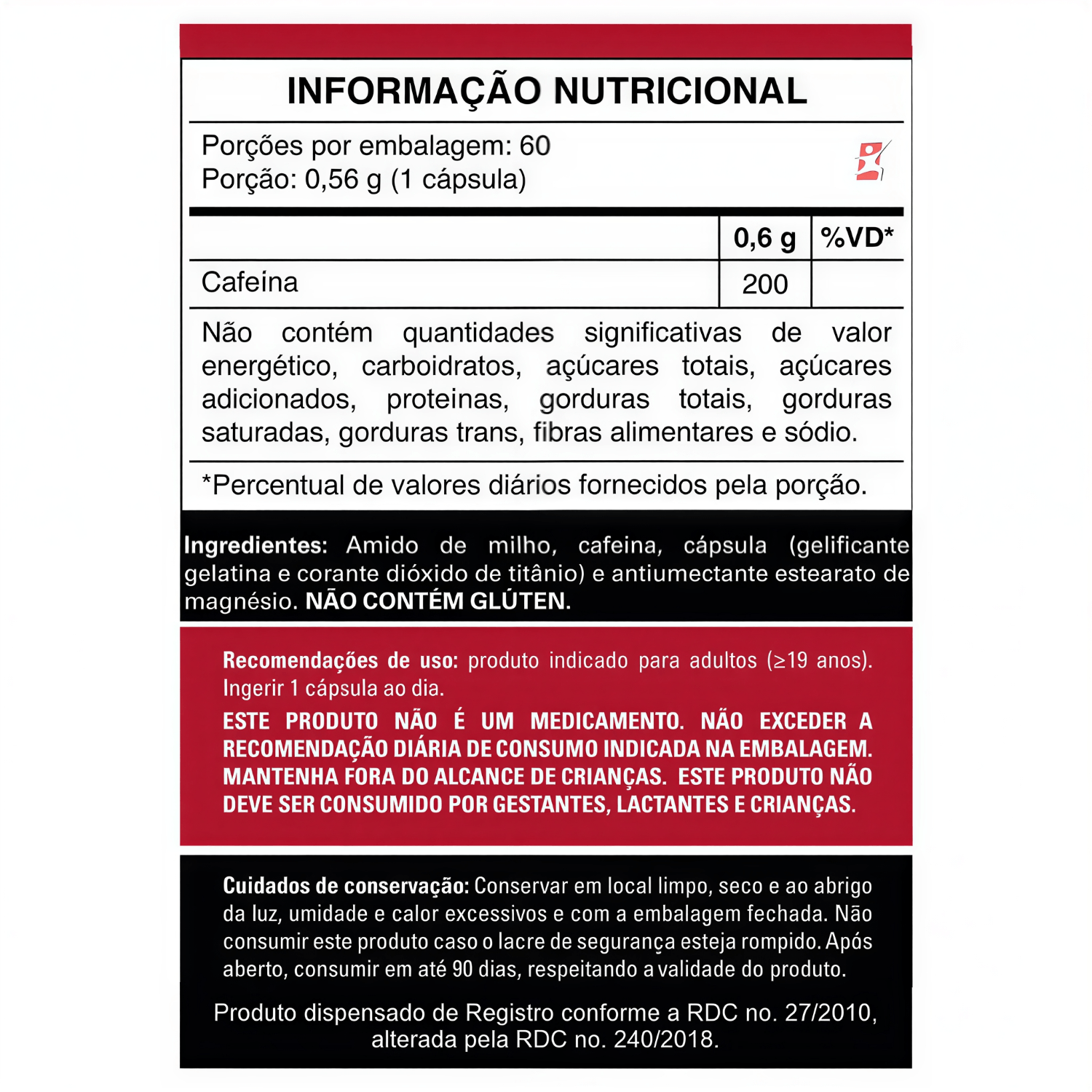 Cafeina Take Care 200mg 60 Cápsulas