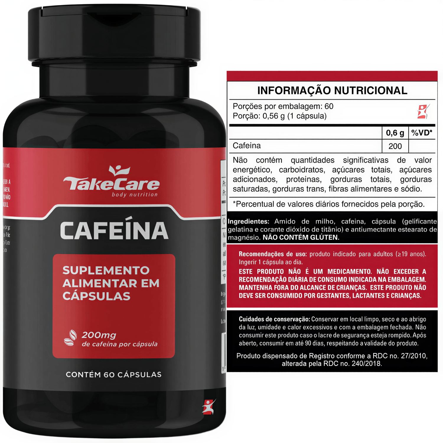 Cafeina Take Care 200mg 60 Cápsulas