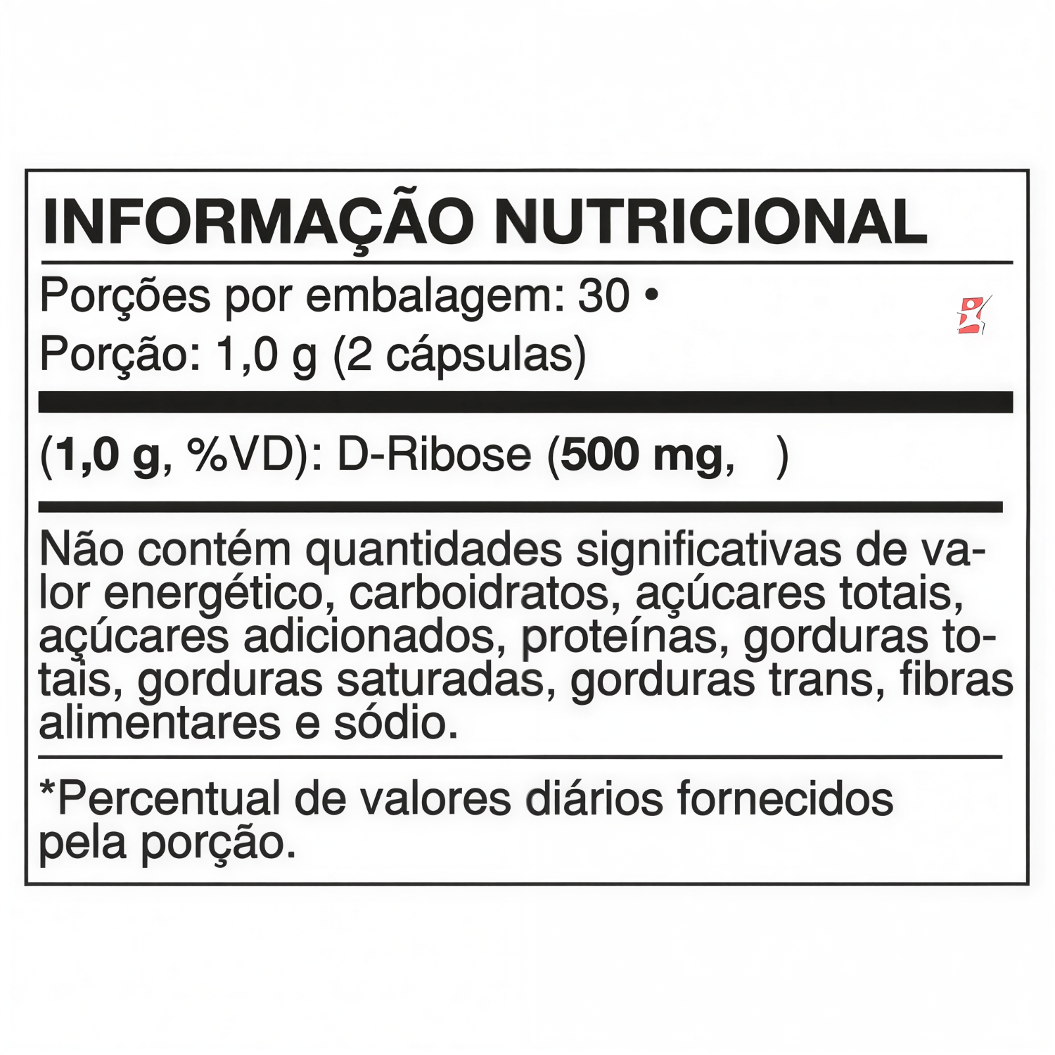 D-ribose V7 Energy 500mg 60 Cápsulas