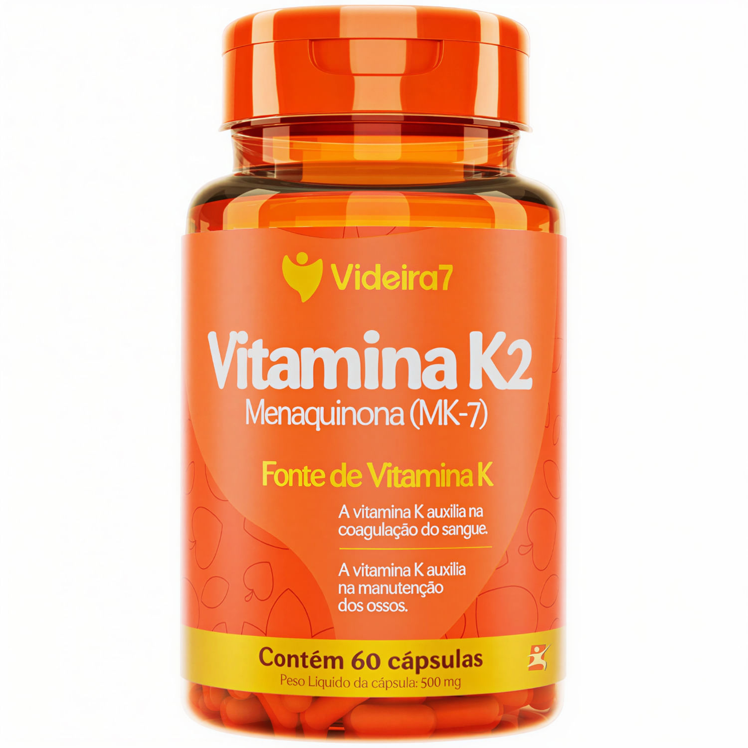 Kit 3 Vitamina K2 Menaquinona Mk-7 Videira7 60 Cápsulas