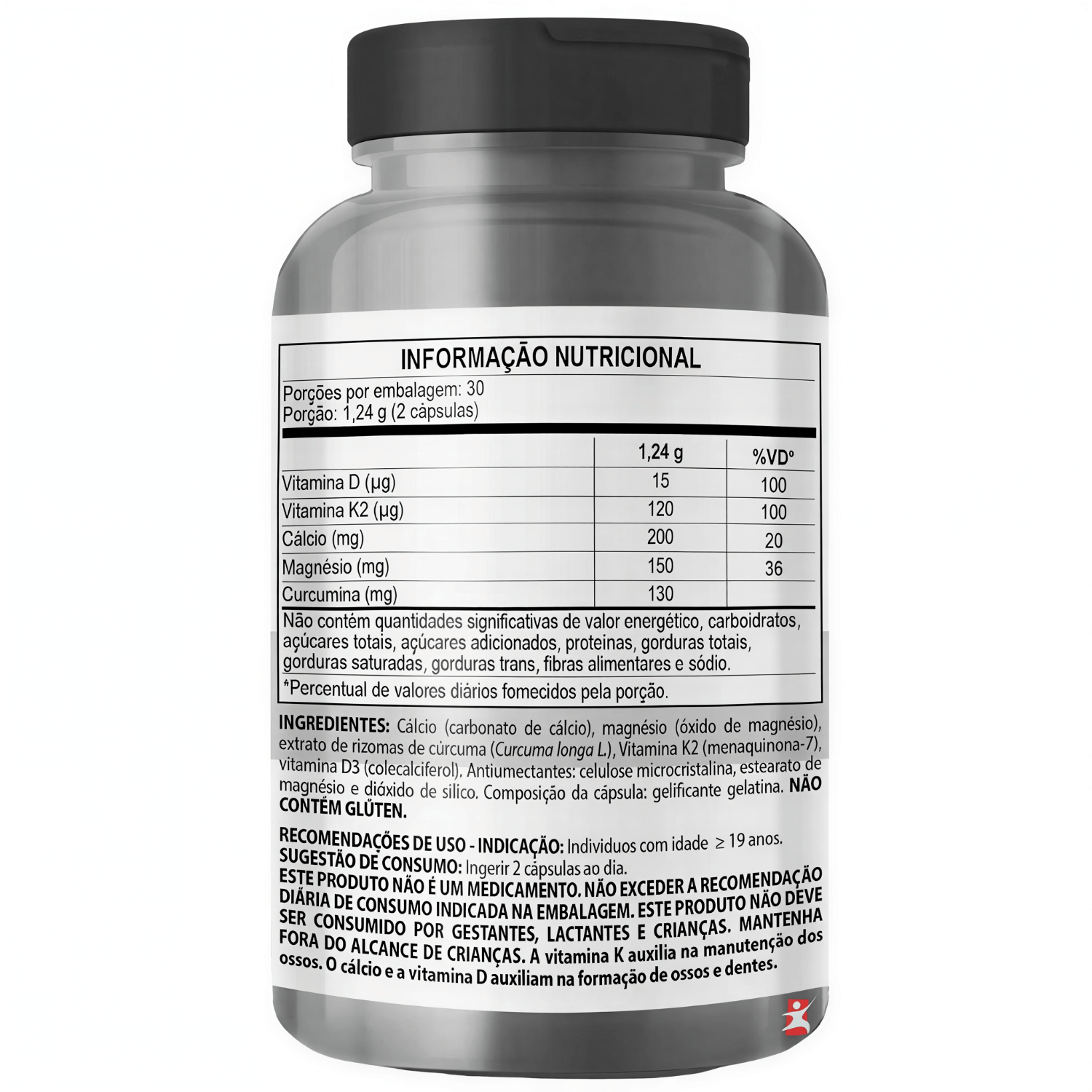 Calmais K2 + D3 Com Magnésio E Cúrcuma Clinicmais 60 Cápsulas