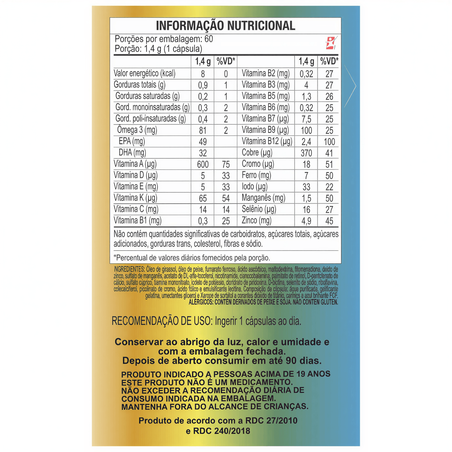 Polivitamínico + Ômega 3 Maltta Nutrition 60 Cápsulas Softgel