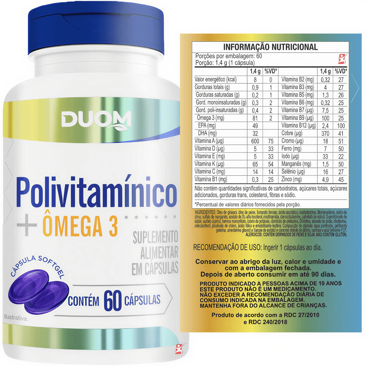 Polivitamínico + Ômega 3 Maltta Nutrition 60 Cápsulas Softgel