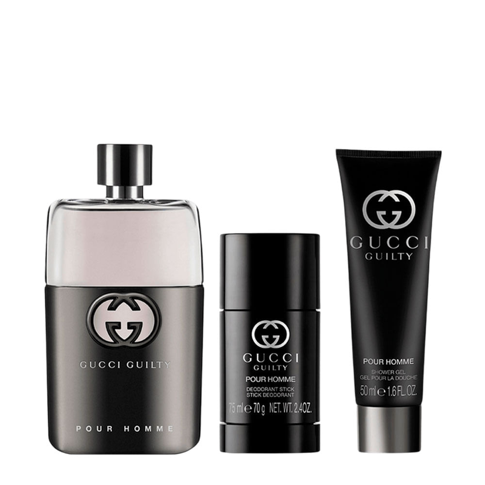 Kit Perfume Masculino Eau de Toilette 90ml + Shower Gel 50ml + Desodorante 75ml Guilty Gucci